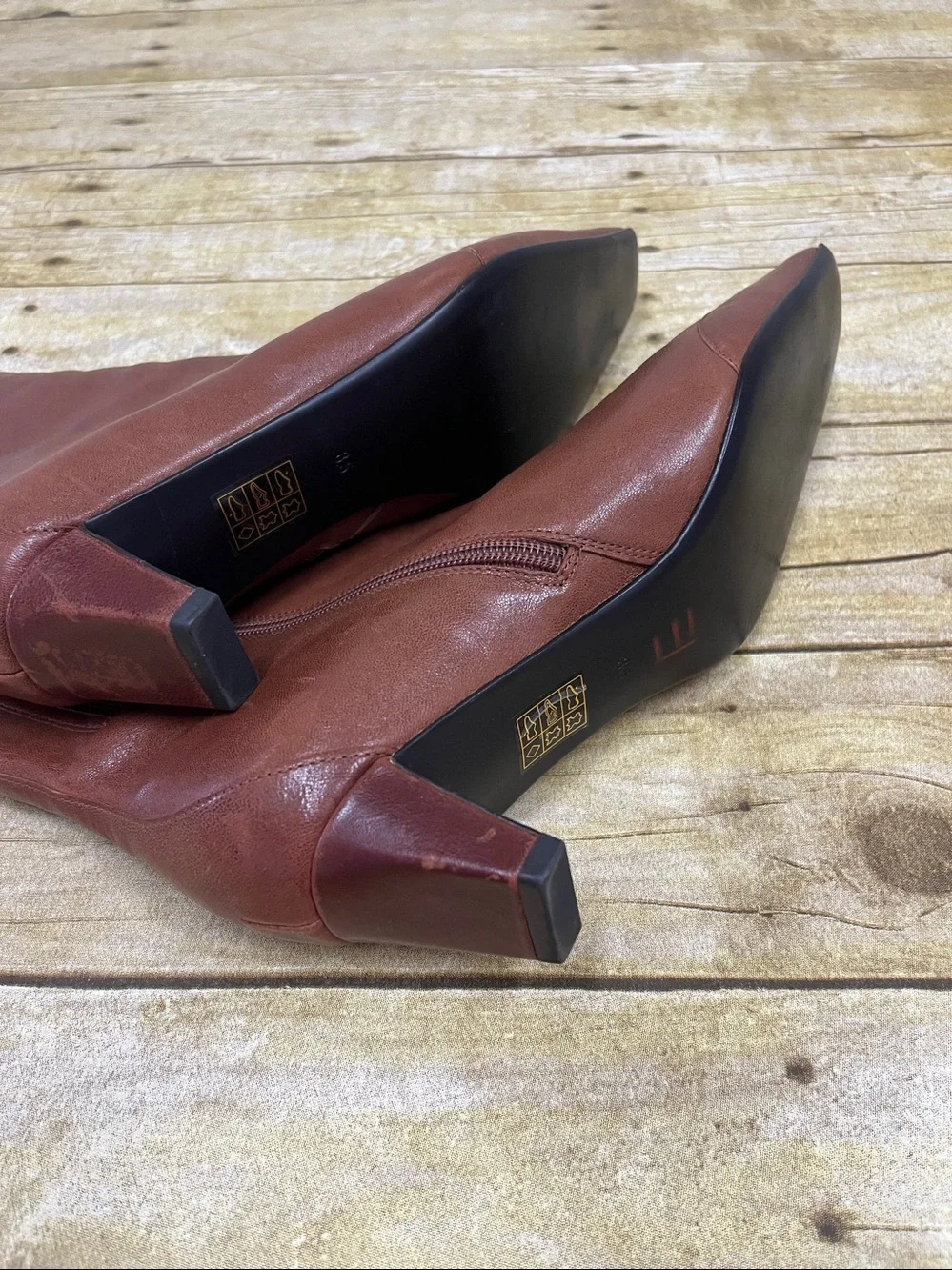 NWOT Jeffrey Campbell Women's Brown Leather Ankle Boots size 8.5